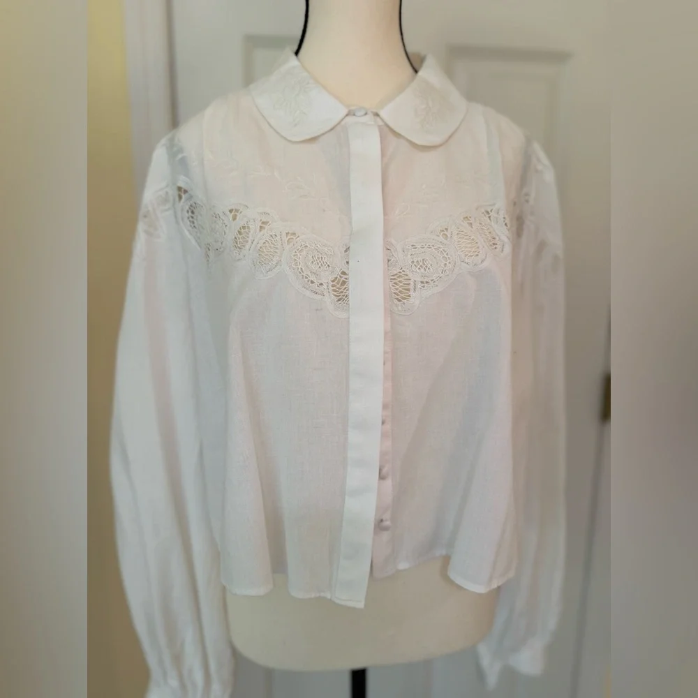 LoveShack Fancy Sansom Blouse in White - Picture 2 of 4